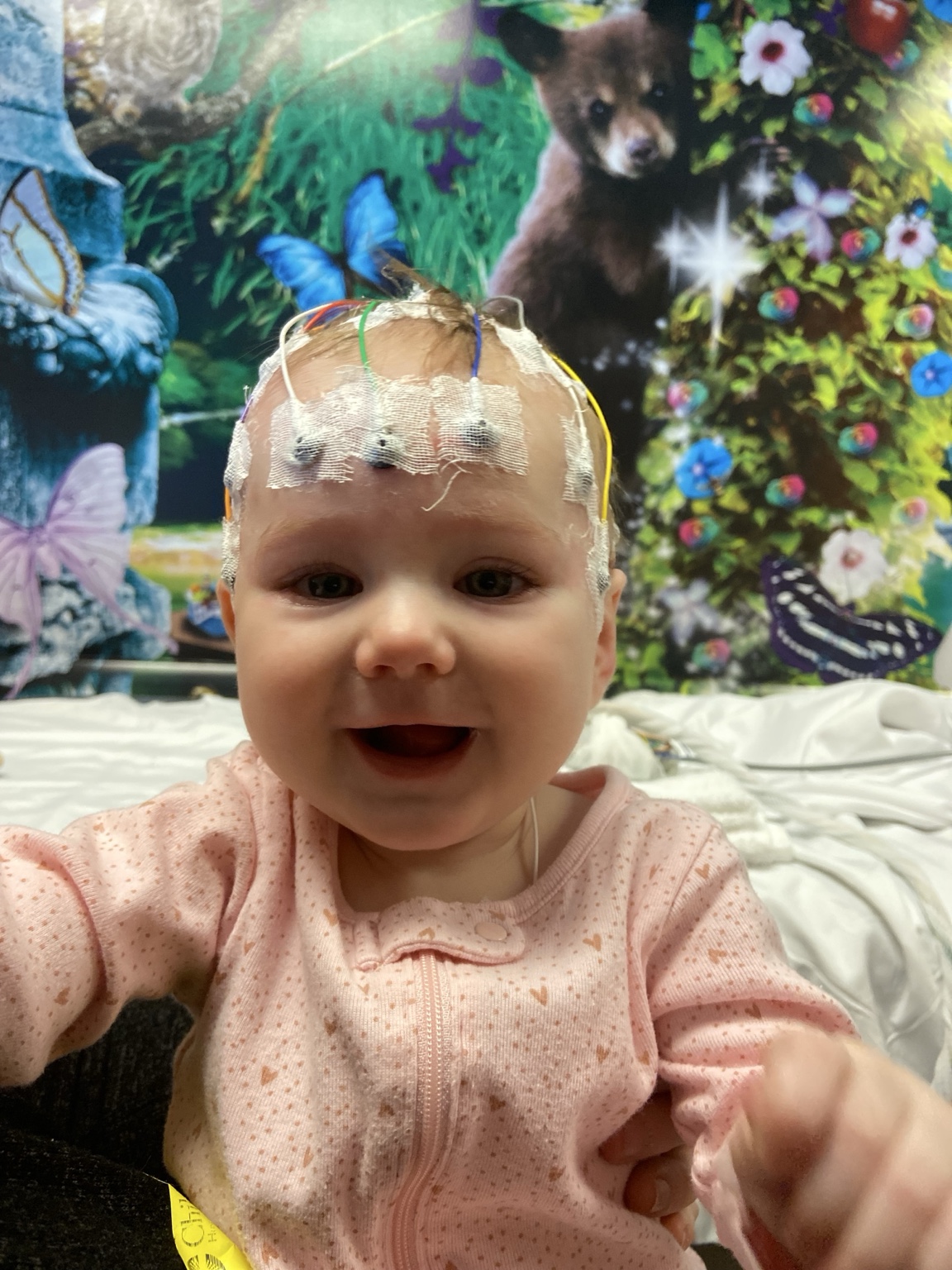 Lizzie during EEG monitoring in the hospital